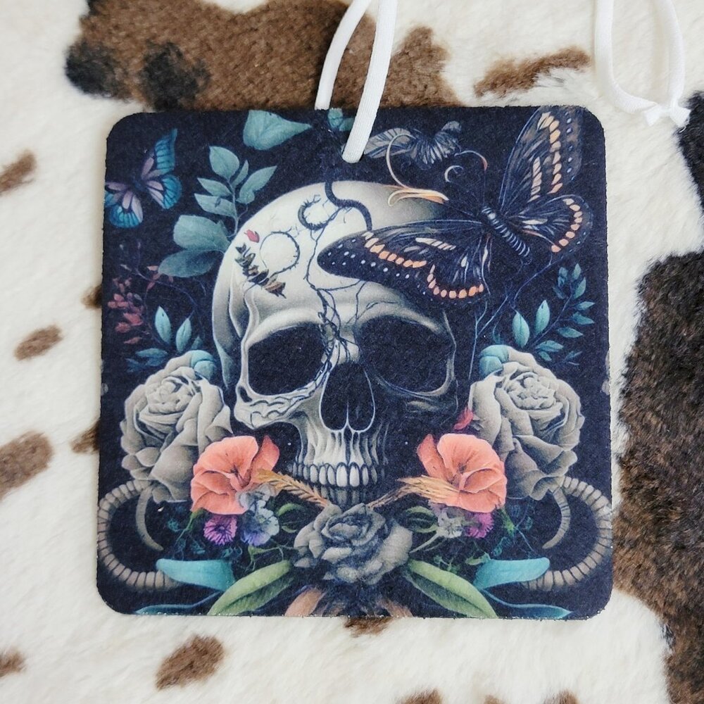 Butterfly Skull Unscented Hanging Car Air Freshener Freshie